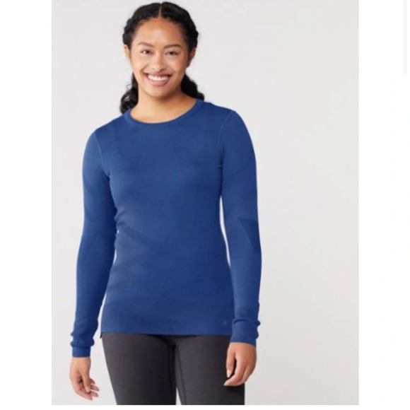 Smartwool Womens' XL Intraknit Thermal Merino Crew Base Layer Top Blue NWT - Picture 8 of 11